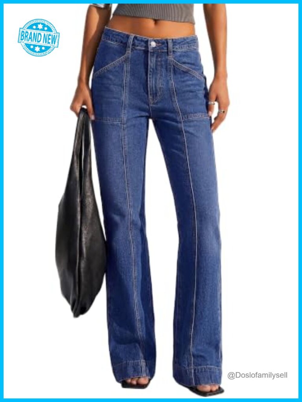 Straight Leg High Rise Jeans for Women Stretchy Curve Appeal Denim Pants
